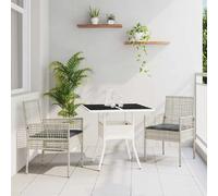 vidaXL Ensemble de salle à manger pour jardin 3 pcs Gris clair
