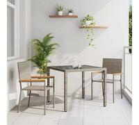 vidaXL Ensemble de salle à manger pour jardin 3 pcs Gris polyrotin
