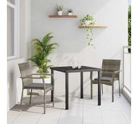 vidaXL Ensemble de salle à manger pour jardin 3 pcs Gris polyrotin