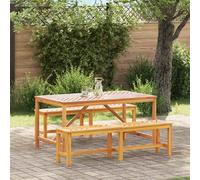 vidaXL Ensemble de salle à manger pour jardin 3 pcs Marron