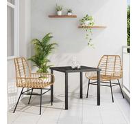 vidaXL Ensemble de salle à manger pour jardin 3 pcs Marron polyrotin