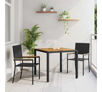 vidaXL Ensemble de salle à manger pour jardin 3 pcs Noir polyrotin