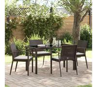vidaXL Ensemble de salle à manger de jardin 5 pièces Marron et noir Rattan PE