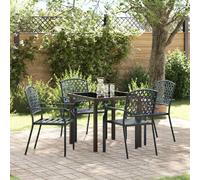 vidaXL Ensemble de jardin 5 pcs Anthracite Acier revêtu par poudre