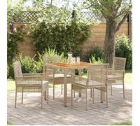 vidaXL Ensemble de salle à manger pour jardin 5 pcs Beige polyrotin 3334918