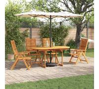 vidaXL Ensemble de jardin 5 pcs brun bois massif acacia