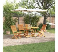 vidaXL Ensemble de salle à manger pour jardin 5 pcs Marron