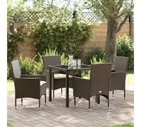 vidaXL Ensemble de salle à manger pour jardin 5 pcs Marron polyrotin