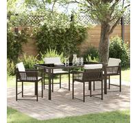 vidaXL Ensemble de jardin 5 pcs brun Poly-Rattan