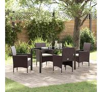 vidaXL Ensemble de salle à manger pour jardin 5 pcs Marron polyrotin