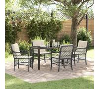 vidaXL Ensemble de salle à manger pour jardin 5 pcs Noir polyrotin