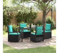 vidaXL Ensemble de salle à manger pour jardin 5 pcs Noir polyrotin
