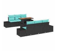 vidaXL Ensemble de Salle à Manger pour Jardin 7 pc 6-Nombre de Places | s'adapte à n'importe quel coin, super doux pour de gros moments de détente, poly rattan et bois de qualité, résistant aux UV
