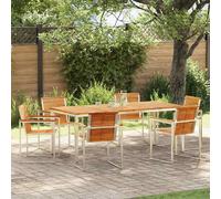 vidaXL Ensemble de salle à manger pour jardin 7 pcs