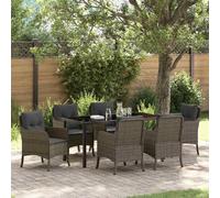 vidaXL Ensemble de salle à manger pour jardin 7 pcs Gris polyrotin