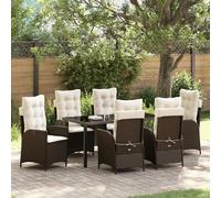 vidaXL Ensemble de salle à manger pour jardin 7 pcs Marron polyrotin