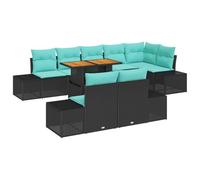 vidaXL Ensemble de jardin pour repas, 9 pièces, couleur noire et vert émeraude, pour 8 personnes