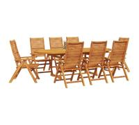 vidaXL Ensemble de Salle à Manger pour Jardin 9 pcs Marron, Ensemble de Salle à Manger en Acacia, mobilier Tendance pour Jardin, Table et chaises sur la terrasse