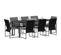 vidaXL Ensemble de Salle à Manger pour Jardin 9 pcs Noir et Anthracite,