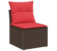 Ensemble de canapés vidaXL avec coussins, 5 pièces, en rotin synthétique marron