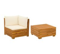 vidaXL Ensemble de salon de jardin 2 Pièce Marron Bois d'Acacia Massif, Salon de Jardin, Mobilier Résistant aux Intempéries, Canapé Acacia, Terrasse Conviviale, Espace Détente