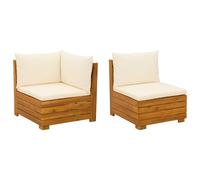 vidaXL Ensemble de salon de jardin 2 Pièce Marron Bois d'Acacia Massif, Salon de Jardin, Mobilier Résistant aux Intempéries, Canapé Acacia, Terrasse Conviviale, Espace Détente