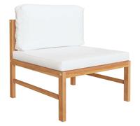 vidaXL Ensemble de salon de jardin 2 pièces avec coussins crème en teck