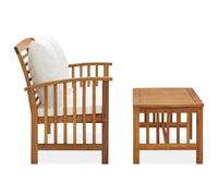 vidaXL Ensemble de salon de jardin 2 pièces avec coussins en bois massif d'acacia