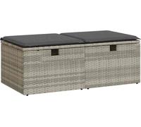 vidaXL Ensemble de salon de jardin 2 pièces avec coussins gris clair Poly rotin