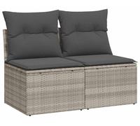 vidaXL Ensemble de salon de jardin 2 pièces Polyrotin avec coussins gris clair