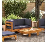 vidaXL Ensemble de salon de jardin 2 pièces avec coussins gris foncé en bois d'acacia