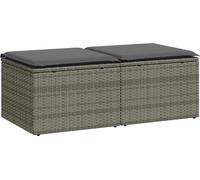 vidaXL Salon de jardin 2 pcs avec coussins gris résine tressée acacia 3328683