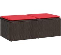 vidaXL Ensemble de salon de jardin 2 pièces avec coussins Marron Poly rotin Acacia