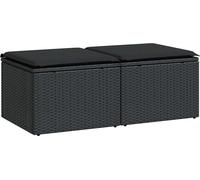 vidaXL Ensemble de salon de jardin 2 pièces avec coussins noir poly rotin