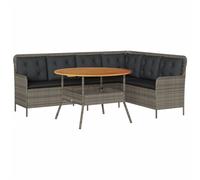 vidaXL Ensemble de salon de jardin 2 pièces en Poly Rattan avec coussins Gris