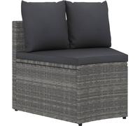 vidaXL Ensemble de salon de jardin 2 pièces avec coussins Poly Rattan Gris