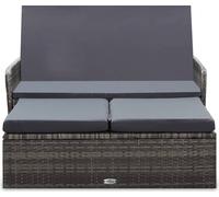 vidaXL Ensemble de salon de jardin 2 pièces avec coussins Poly Rattan Gris