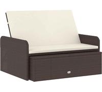 vidaXL Ensemble de salon de jardin 2 pièces avec coussins Poly rotin brun