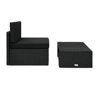 vidaXL Ensemble de salon de jardin 2 pièces – Résine tressée poly rotin – Noir