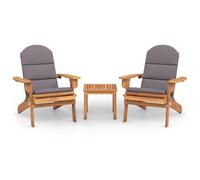 vidaXL Ensemble de salon de jardin 3 pièces Adirondack bois massif acacia
