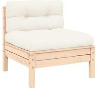vidaXL Ensemble de salon de jardin 3 pièces avec coussins Crème Pin massif