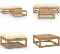 vidaXL Ensemble de salon de jardin 3 pièces avec coussins pin massif - Ensemble de meubles de jardin - Ensemble de jardin - Garniture de jardin
