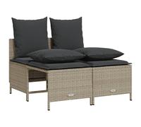 vidaXL Ensemble de salon de jardin 4 pièces avec coussins gris clair Poly rotin