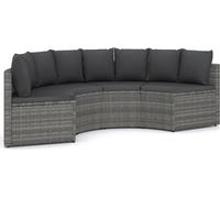 vidaXL Ensemble de salon de jardin 4 pièces avec coussins Poly Rattan Gris