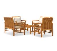 vidaXL Ensemble de salon de jardin 5 pièces avec coussins en bois massif d'acacia