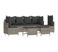 vidaXL Ensemble de salon de jardin 5 pièces avec coussins Gris Poly rotin
