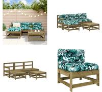 vidaXL Ensemble de salon de jardin 5 pièces avec coussins Pin imprégné - Ensemble de salon de jardin - Ensemble de salon de jardin - Ensemble de salon - Outdoor Lounge Set