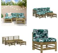 vidaXL Ensemble de salon de jardin 5 pièces avec coussins Pin imprégné - Ensemble de salon de jardin - Ensemble de salon de jardin - Ensemble de salon - Outdoor Lounge Set