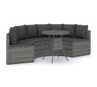 vidaXL Ensemble de salon de jardin 5 pièces avec coussins Poly rotin gris