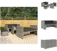 vidaXL Ensemble de salon de jardin 5 pièces avec coussins Poly Rotin Gris - Ensemble de meubles de jardin